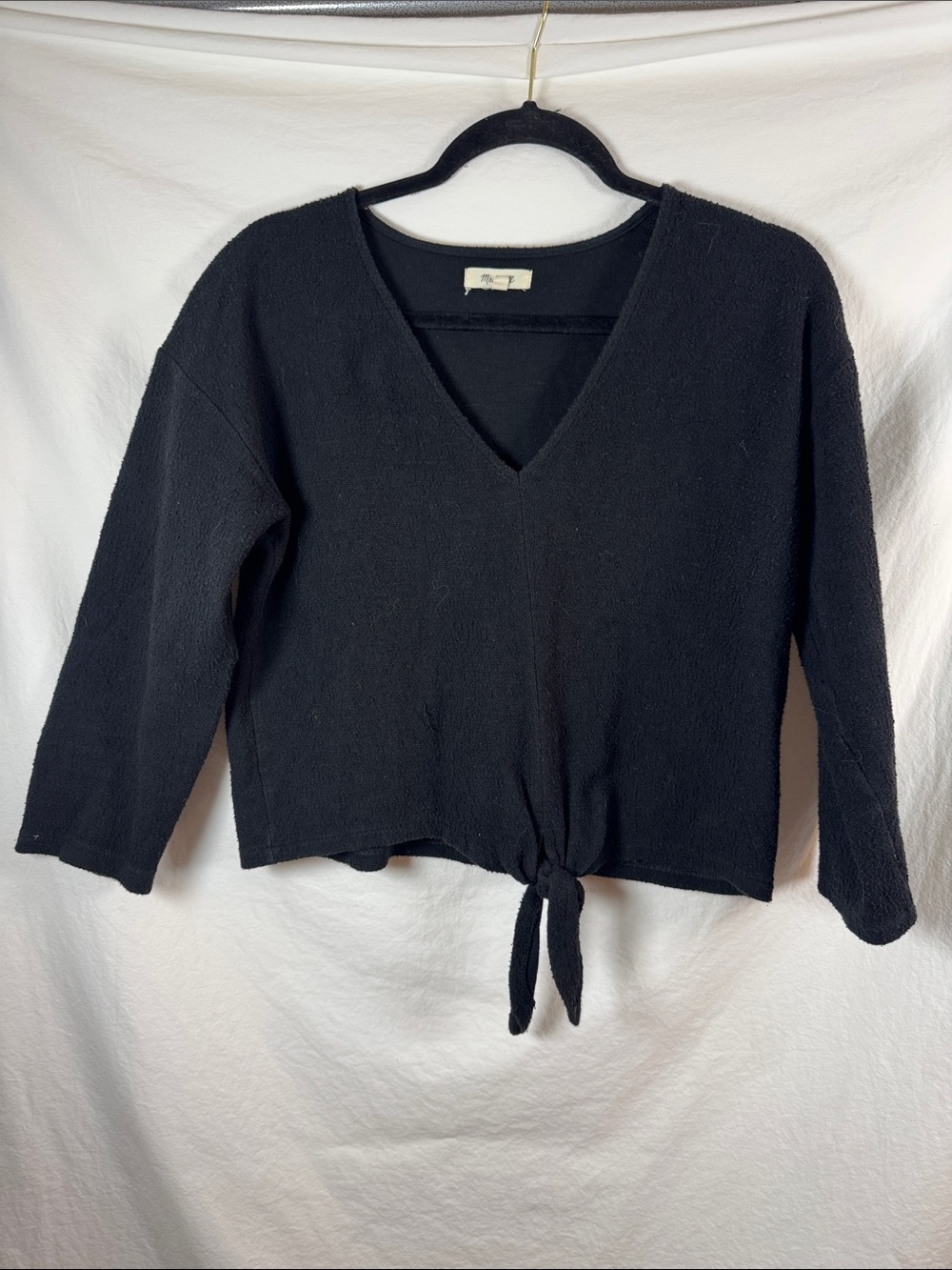 Madewell 100% Cotton Tie Front Top Medium